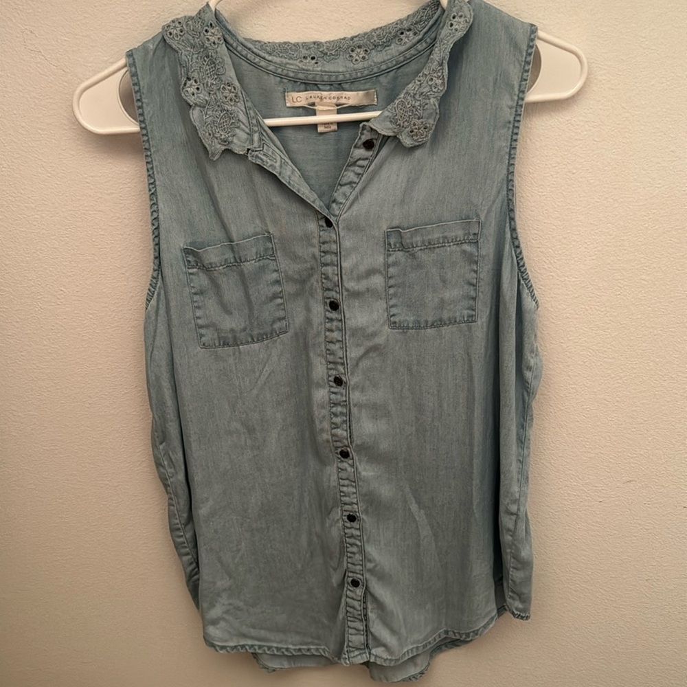 Lauren Conrad blue Jean top